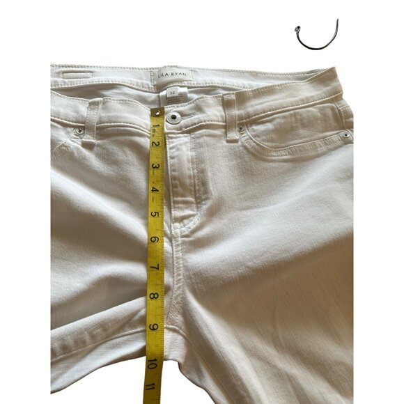 Lila Ryan Womens White Slim Fit Stretch Denim Jeans Preppy Coastal Work Office - Picture 4 of 7